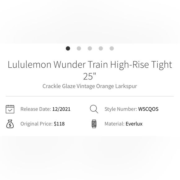 Wunder Train High Rise Tight 25”. Crackle Glaze Vintage Orange Larkspur. NWOT! - Picture 9 of 9